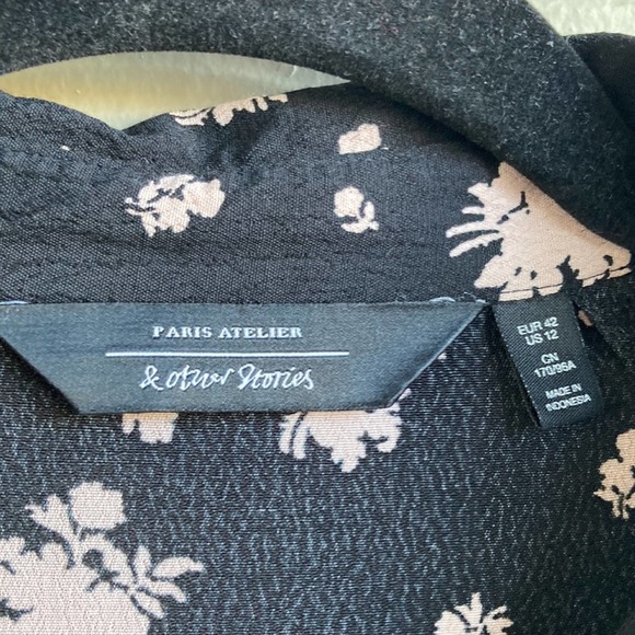 & other Stories Long Sleeve Floral button front Dress - Picture 10 of 12